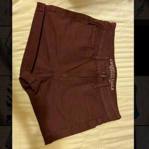 American Eagle Super Stretch Maroon Shorts